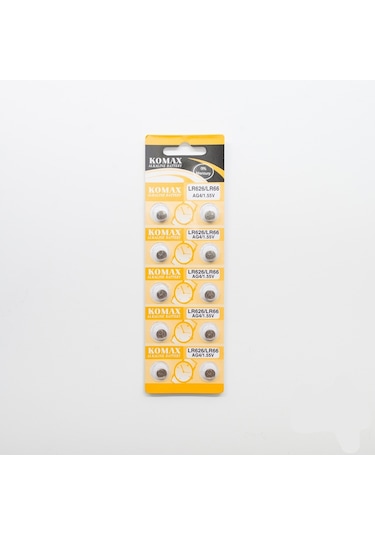 Komax AG4 LR626/LR66 Alkalin Düğme Pil 10'lu