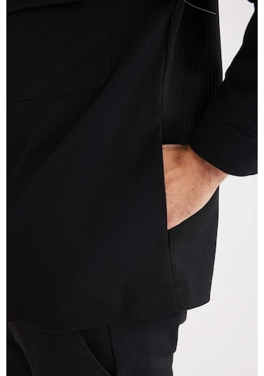 DeFacto Relax Fit Polo Yaka Çıtçıtlı Cepli Gömlek Ceket D7281AX25SPBK81 DeFacto Relax Fit Polo Yaka Çıtçıtlı Cepli Gömlek Ceket D7281AX25SPBK81