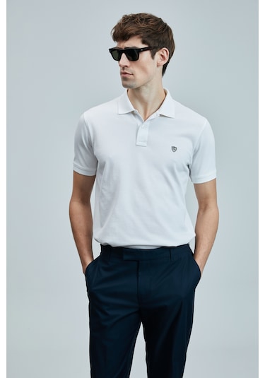 Lufian Erkek T Shirt 111040206s2 Beyaz-saks Beyaz - Saks