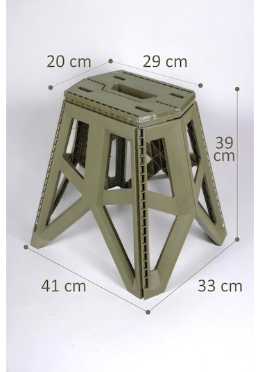 İronika Portatif Taşınabilir Katlanabilir Tank Tabure Kamp Piknik Balıkçı Plaj Taburesi Yeşil 2 Adet Yeşil
