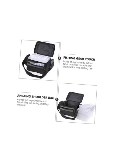 Pazly Yeşil Gri Balıkçı Çantası, Omuz Askılı, Hafif, Dayanıklı, Olta Ekipmanı Kılıfı