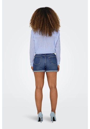 Only Onljosephınestretch Short Mavi Kadın Şort Mavi