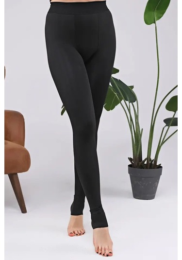Enenstyle Fashıon Boutıque Siyah Bayan Peluş Tayt Siyah