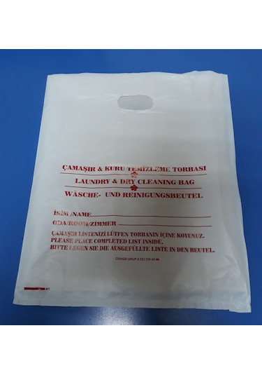 Otel Kirli Çamaşır Poşeti Laundry Bag Pe Beyaz