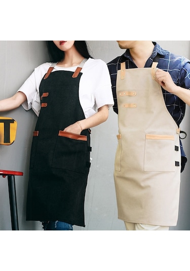 Sones Yıkanmış Tuval Önlük Şef Kafe Dükkanı Barbekü Kuaför Önlükleri