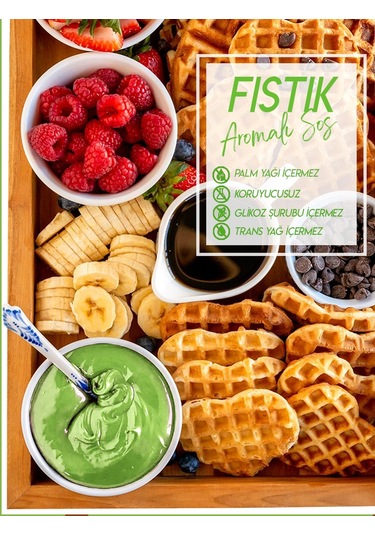 Antep Fıstıklı Sos- Waffle & Pankek & Tatlı & Dondurma Sos-300 Gr