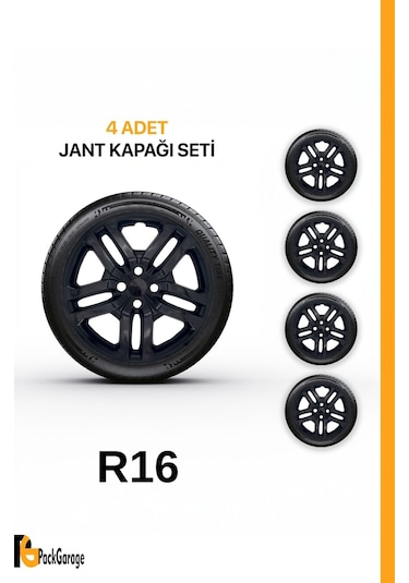 Renault Clio 16'' İnç Jant Kapağı 4 Adet Siyah S106