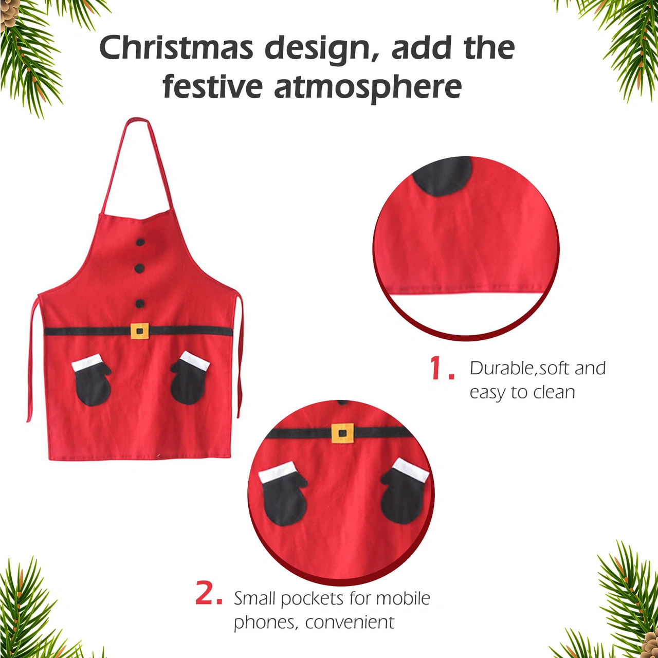 Kangvka Kırmızı Beyaz Flanel Noel Fistanası - Kar Tanrısı Desenli, 56x73 Cm, 90g Beyaz