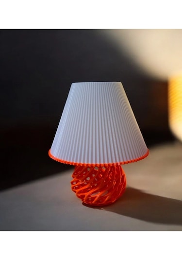 Twister Model Özel Tasarım Masa Lambası Ve Abajur - Kırmızı Çok Renkli