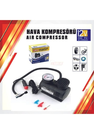 Taşınabilir Oto Çakmaklık Girişli 12v Elektrikli Şişirme Pompası