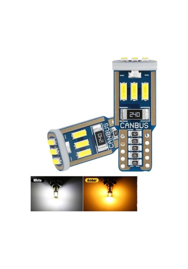 Dekoratif Led Ampul T10-15smd 4014 Canbus 12v Çift Beyaz