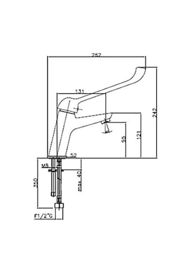 Bocchi Pure Engelli Lavabo Bataryası Krom 1210 0001