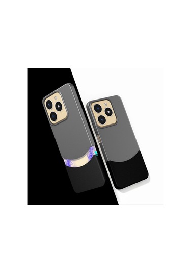 Realme Note 60 Kılıf Magsafe Şarj Kartlıklı Mıknatıslı Duble 1.7mm Kapak Kart Bölmeli Lacivert Siyah