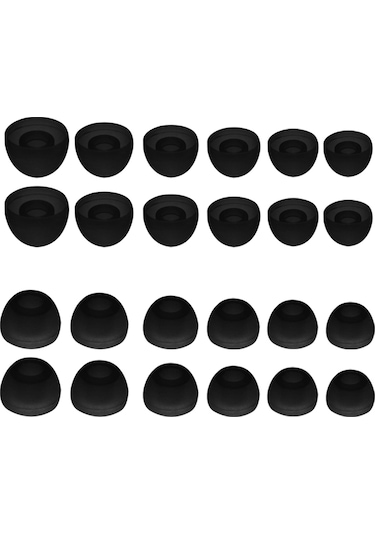 Folinda 4.5mm İç Çaplı Silikon Kulaklık Ucu, 24 Adet 12 Çift S/m/l, Gürültü Yalıtımı, Uzun Süre Konfor, Siyah/beyaz Rastgele Gönderim Diğer