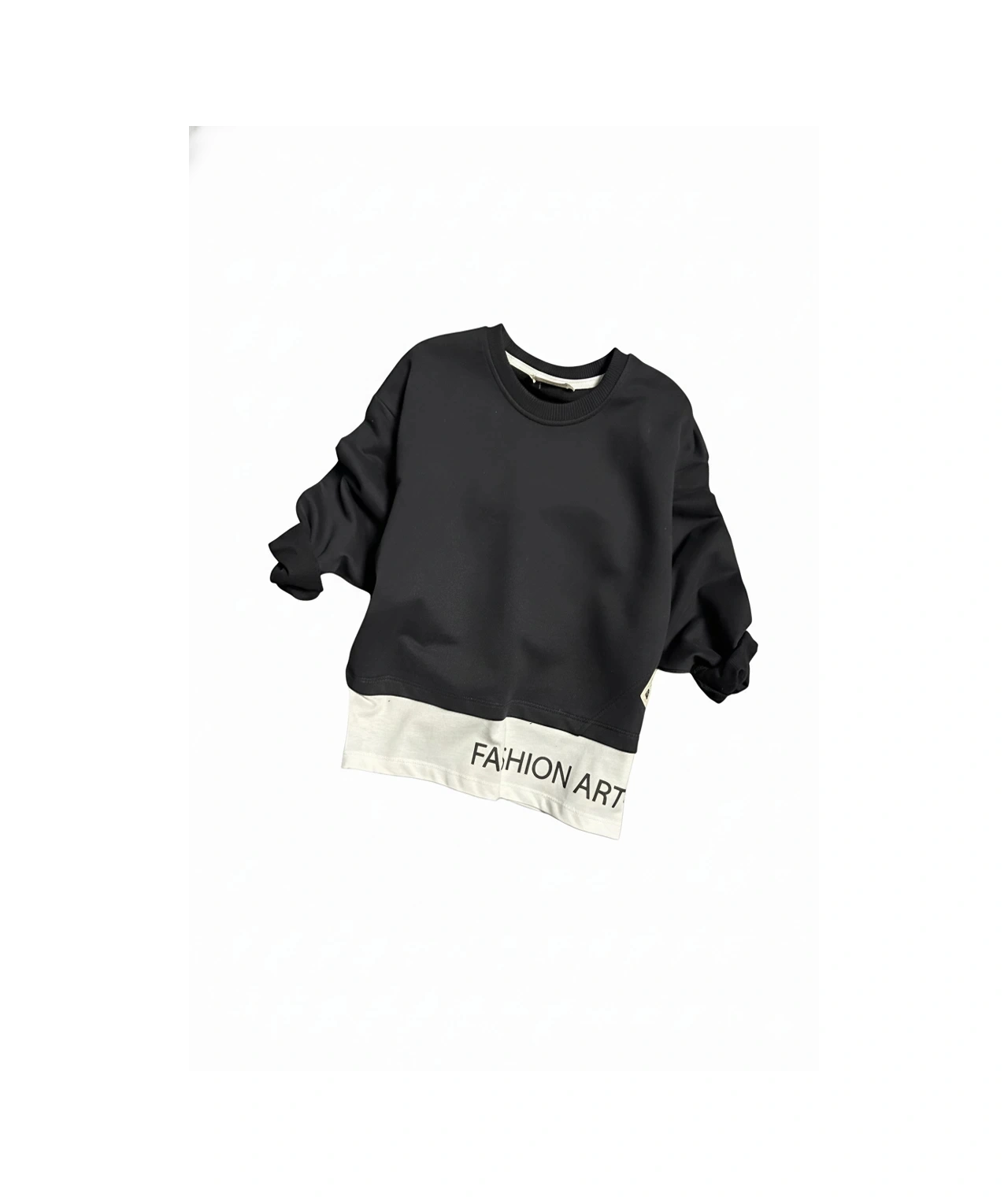 Yazı Detaylı Tarz Siyah Renk Kız Çocuk Takım Siyah