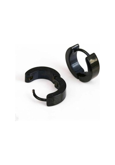 Gümüş 1 Çift Serin Erkek Paslanmaz Çelik Huggie Hoop Küpeler Gündelik Takı Gümüş