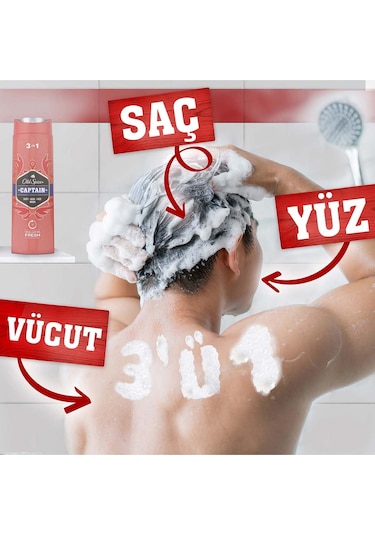 Old Spice Captain Erkek Duş Jeli ve Şampuan 400 ML