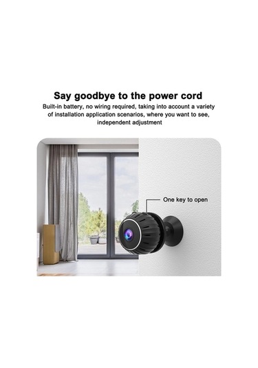 Flybuy Mini Wi-fi Kamera, Hareket Algılama, 1080p Gece Görüş, Dahili Dışarıda Kullanıma Uygun, Akıllı Ev Güvenliği Kamerası