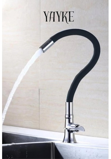 Yayke Siyah Renkli Oynar Başlıklı Musluk Batarya Başlığı Kobar