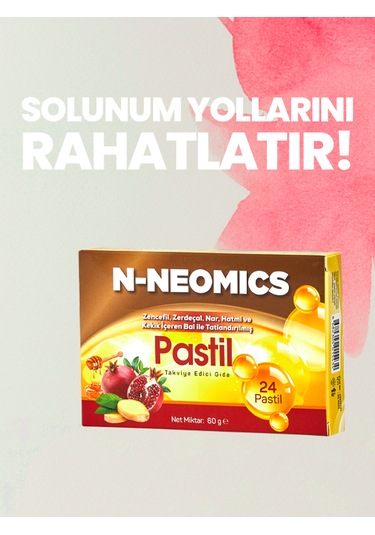 N-Neomics Bitkisel Ekstreler İçeren Pastil 24 Pastil