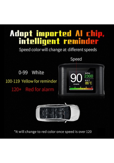 Singree Akıllı Hud Göstergesi - 2.2" Obdıı Araç Hız Göstergesi, Hız/mesafe/zaman Ve Daha Fazlasını Gösterir
