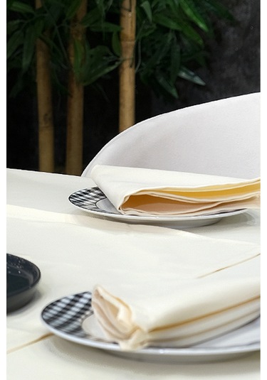 Dream Kumaş Peçete Modelleri Leke Tutmaz Kumaş Peçete Çeyiz Seti 6lı Paket Bej