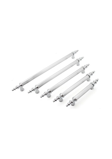 Tuana Rustik Alüminyum Metal Lüks Modern Mobilya Çekmece Mutfak Dolabı Kulpu Krom 128mm 5 Adet Krom