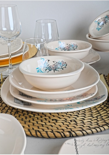 Keramika Retro Yemek Takımı 24 Parça 6 Kişilik