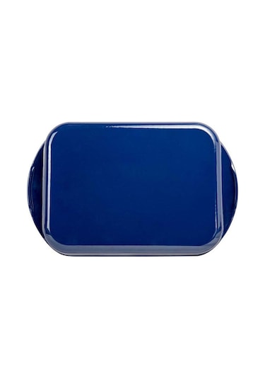 Sürel Parlak Koyu Mavi Dikdörtgen Düz Tepsi 23x31 Cm Mavi