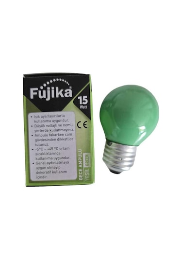Fujika 15w Yeşil Gece Lambası Top Ampul 15lm E27 220v 7cmx4cm 1 Adet 1 Ad