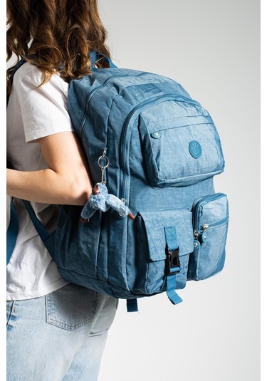 Ultra Hafif Çok Cepli Su Geçirmez Sırt Çantası Unisex Mavi Model: 571-1k - Mavi