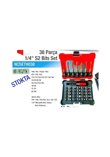 Nt Bits Uç Seti S2 38 Parça Ncseth038
