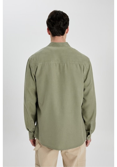 DeFacto Regular Fit Basic Düz Tensel Uzun Kollu Gömlek B2907AX24SPKH465