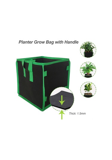 Jeehugo 4 Galon Siyah Kare Bitki Yetiştirme Çanta - Nemezli Kumaş, Hava Geçirgen, Kök Sağlığı, Sebze/çiçek İçin