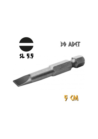 Kupa Tyson Vidalama Ucu Bits Uç - Sl5.5 Düz - 5 Cm. - 30 Adet