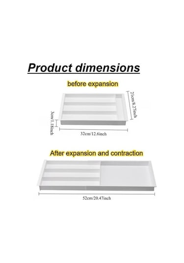 Trendooze Gaojunshop01 Beyaz 1 Adet Çekmeceli Genişletilebilir Organizatör Mutfak Kozmetik Kutusu Beyaz
