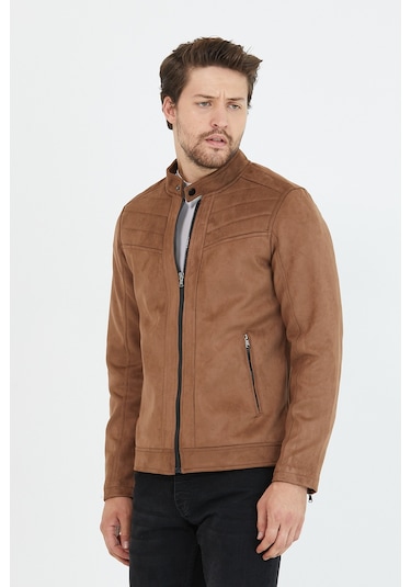 Erkek Kahverengi Dar Kesim Süet Ceket Kahverengi