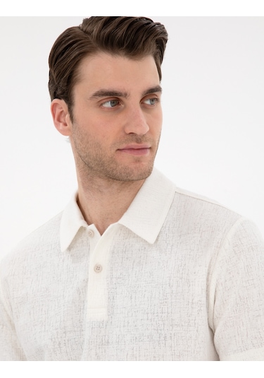 Pierre Cardin Erkek Ekru Tişört 50307581-vr019 Ekru