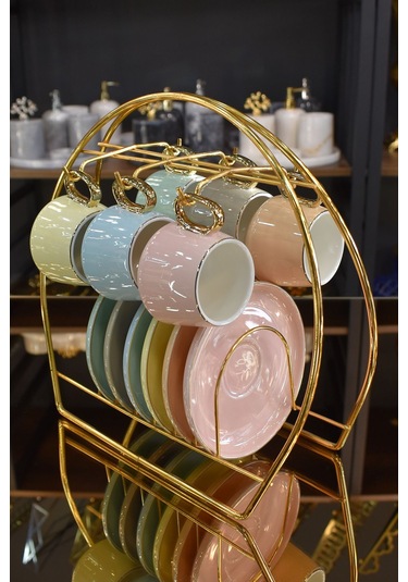 Magic Objects Fincan Askılığı Standı Gold Kahve Fincan Seti Standı Gold Altın