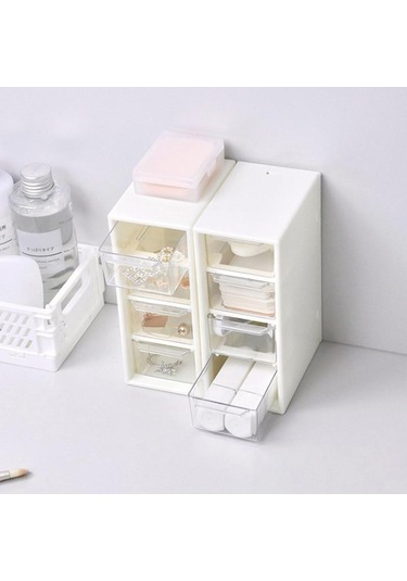 Masaüstü Kozmetik Saklama Kutusu 4 Çekmece Üniteleri Konteyner Kasa Küçük Organizatör Kutusu Diğer