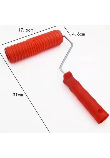 Novahub Ahşap Tahıl Boya Rulosu - Dıy Sanat Boyama Aracı - 5 Adet - Kırmızı - Duvar, Mobilya Dekorasyonu