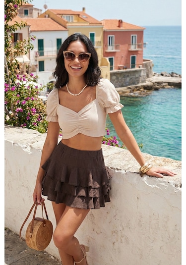 Lela Bayan Etek 5866662 Kahve Kahve