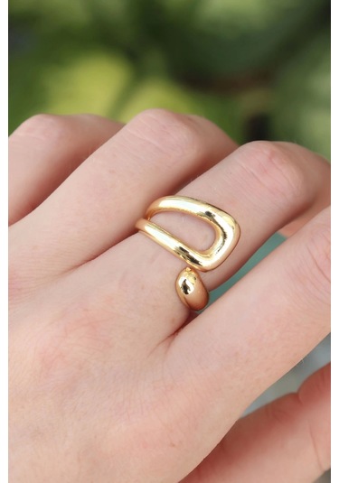 Pirinç Gold Renk Ayarlanabilir Yüzük Çok Renkli