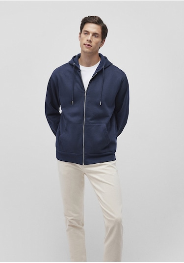 Mavi - Kapüşonlu Fermuarlı Lacivert Basic Sweatshirt 0s10277-70490 Lacivert