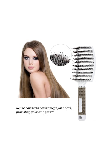 Yifomall Saç Masajı Yapan Nylon Fırça - Islak Ve Kıvırcık Saçlar İçin Rahat Tarama Aracı