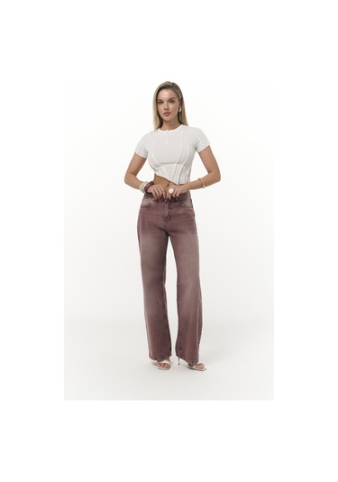 Norris Asimetrik Ekru Crop Ekru