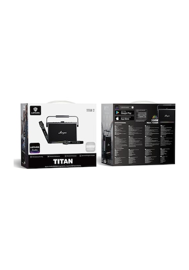 Lenyes Titan 2 Serisi Rgb Işıklı Çift Mikrofonlu Tws Bluetooth Speaker Hoparlör V5.3 5000mah Siyah
