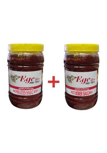 Domates Salçası 1 Kg + Acı Biber Salçası 1 Kg.-iki Lezzet Bir Arada