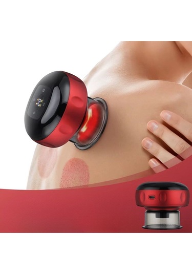 12 Kademeli Sıcaklık Emişli Bardak Çekme Terapisi, Vakumlu Masaj Aleti,terapi Cihazı Gua Sha-masaj Cihazı Beyaz