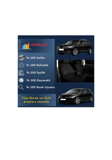 Point Peugeot 508 Sedan Oto Siyah Ön İki Koltuk Minderi
